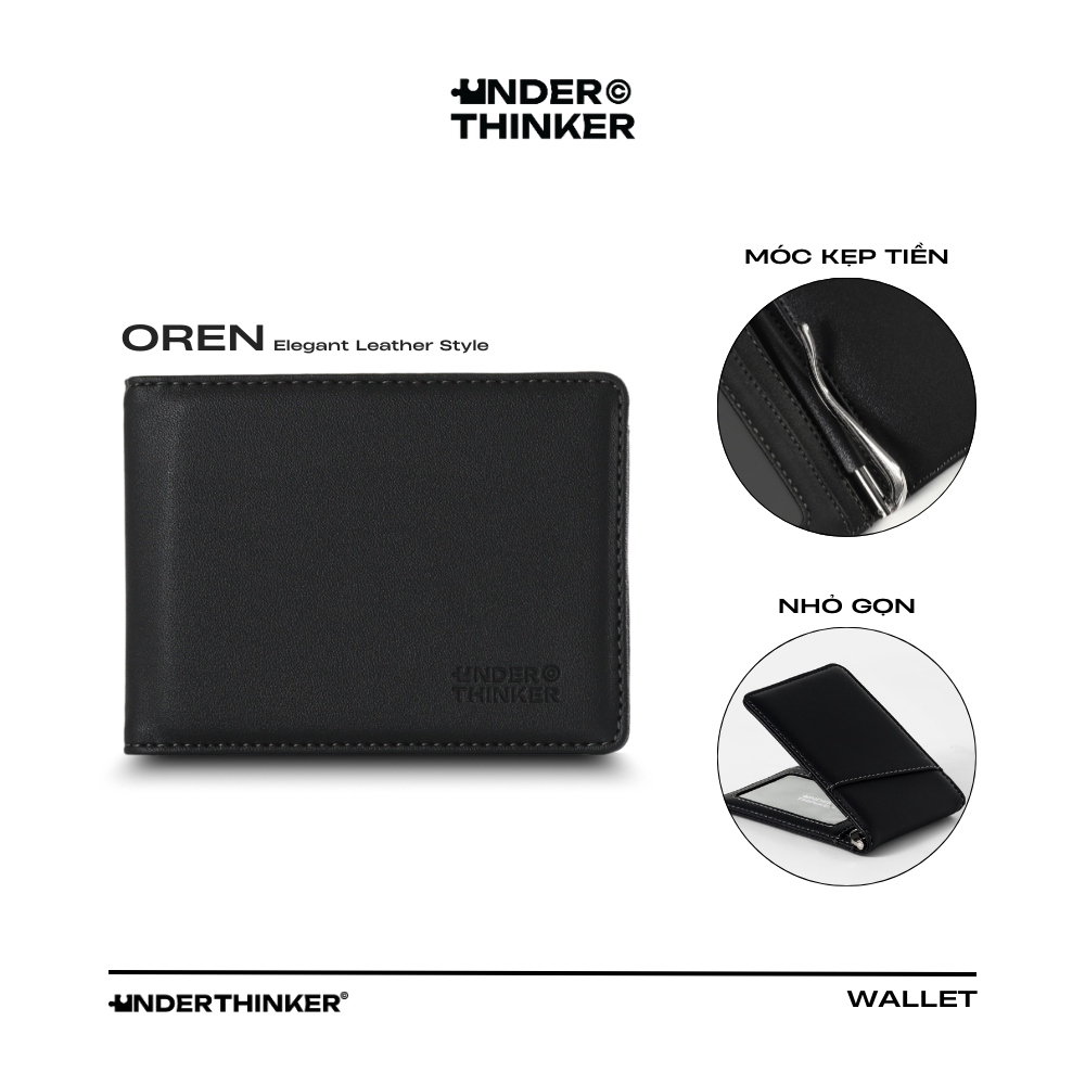 Ví Bóp Da PU Nam Nữ Nhỏ Gọn Mini OREN V1 Đựng Thẻ Nhiều Ngăn Unisex | UNDER THINKER