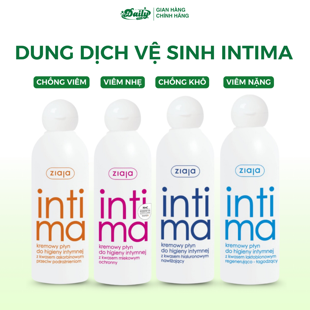 Dung dịch vệ sinh phụ nữ Intima Ziaja kháng khuẩn cân bằng độ pH giảm mùi hôi 200ml