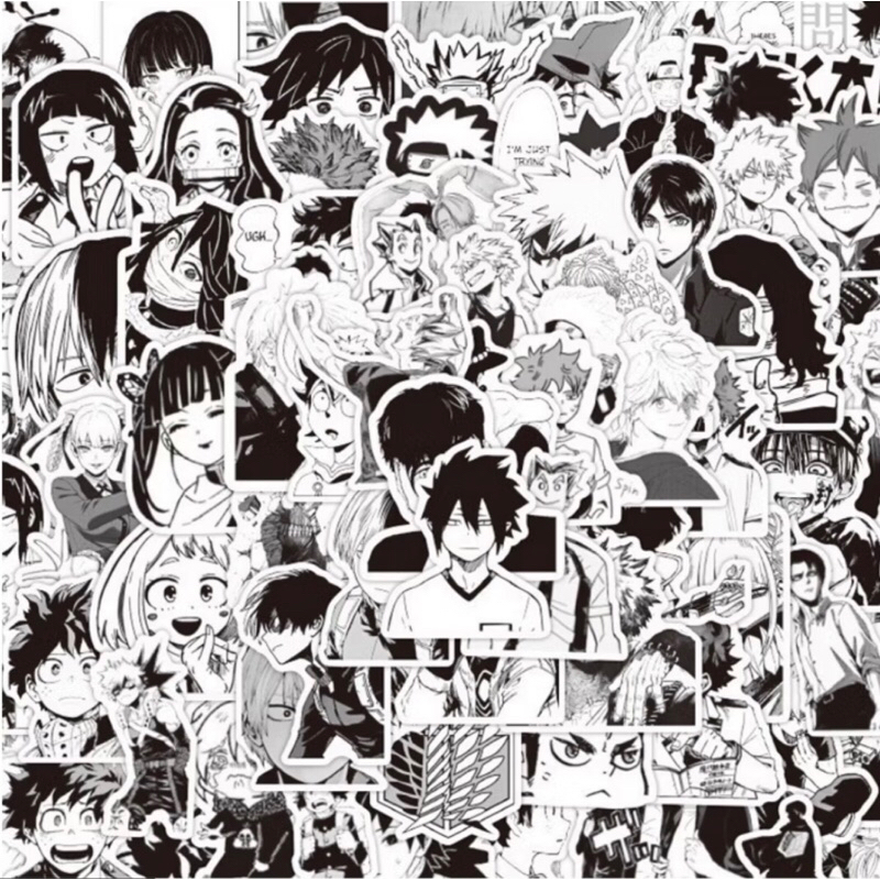 set 100 sticker tổng hợp các nhân vật anime