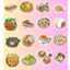 Set 100 Sticker Món Ăn Việt Nam Chống Nước Dán Sổ Tay Laptop Vali Điện Thoại