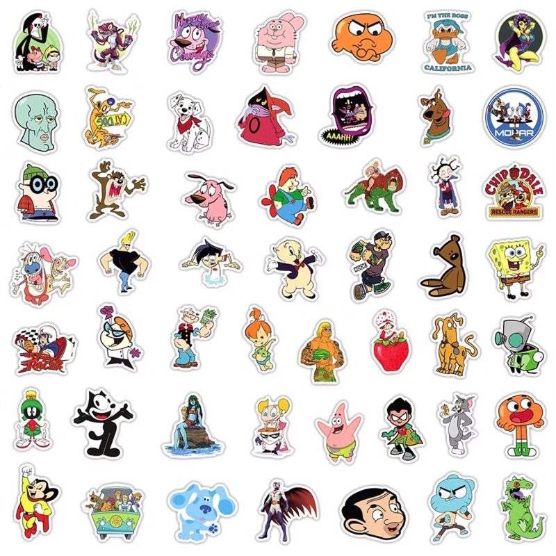 set 100 sticker tổng hợp các nhân vật hoạt hình huyền thoại