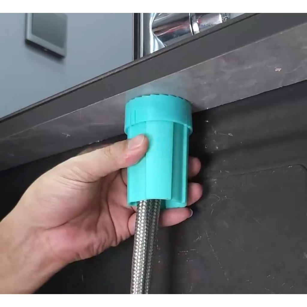 Đai nhựa vặn tay không ốc vít có lò xo nhún cho vòi nước nóng lạnh 32mm chậu rửa mặt, rửa chén chắc chắn không lỏng lẻo