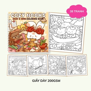Bộ Tranh Tô Màu Cozy Nooks 38 Tranh, Giấy dày 200gsm Quyển A4 A5, Phù Hợp Màu Marker, Acrylic, Chì Màu, Sáp Màu