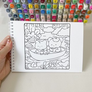 Bộ Tranh Tô Màu Cozy Nooks 38 Tranh, Giấy dày 200gsm Quyển A4 A5, Phù Hợp Màu Marker, Acrylic, Chì Màu, Sáp Màu