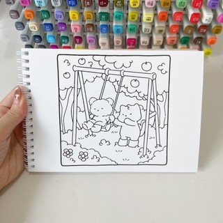Bộ Tranh Tô Màu Cozy Nooks 38 Tranh, Giấy dày 200gsm Quyển A4 A5, Phù Hợp Màu Marker, Acrylic, Chì Màu, Sáp Màu