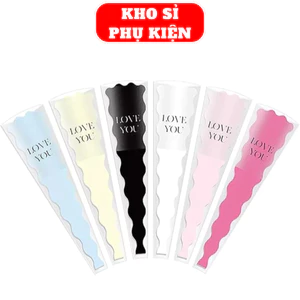 xấp 50 cái túi đựng hoa 1 bông in chữ LOVE YOU hình lượn sóng đáng yêu giá rẻ