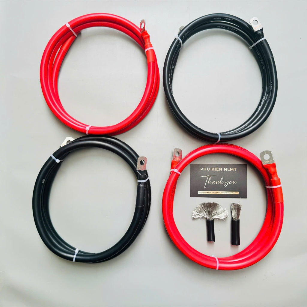 Dây nối pin lithium 2awg 4awg 1,5M bấm sẵn 2 đầu - dây nối bình ắc quy ...