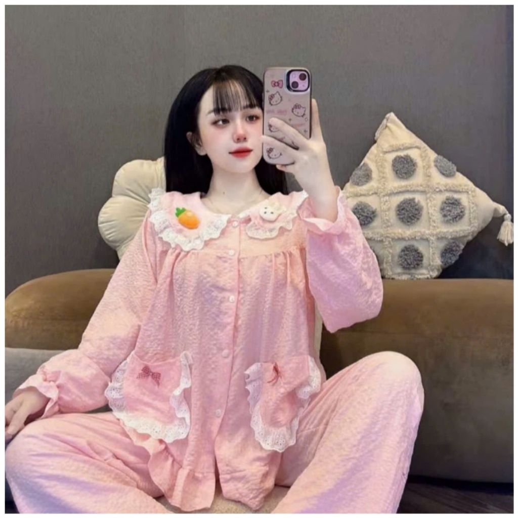 DD thỏ 2 túi -hồng
