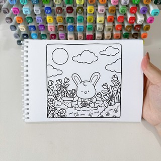 Bộ Tranh Tô Màu Hygge Heaven 40 Tranh, Giấy dày 200gsm Quyển A4 A5, Phù Hợp Màu Marker, Acrylic, Chì Màu, Sáp Màu
