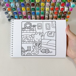 Bộ Tranh Tô Màu Hygge Heaven 40 Tranh, Giấy dày 200gsm Quyển A4 A5, Phù Hợp Màu Marker, Acrylic, Chì Màu, Sáp Màu