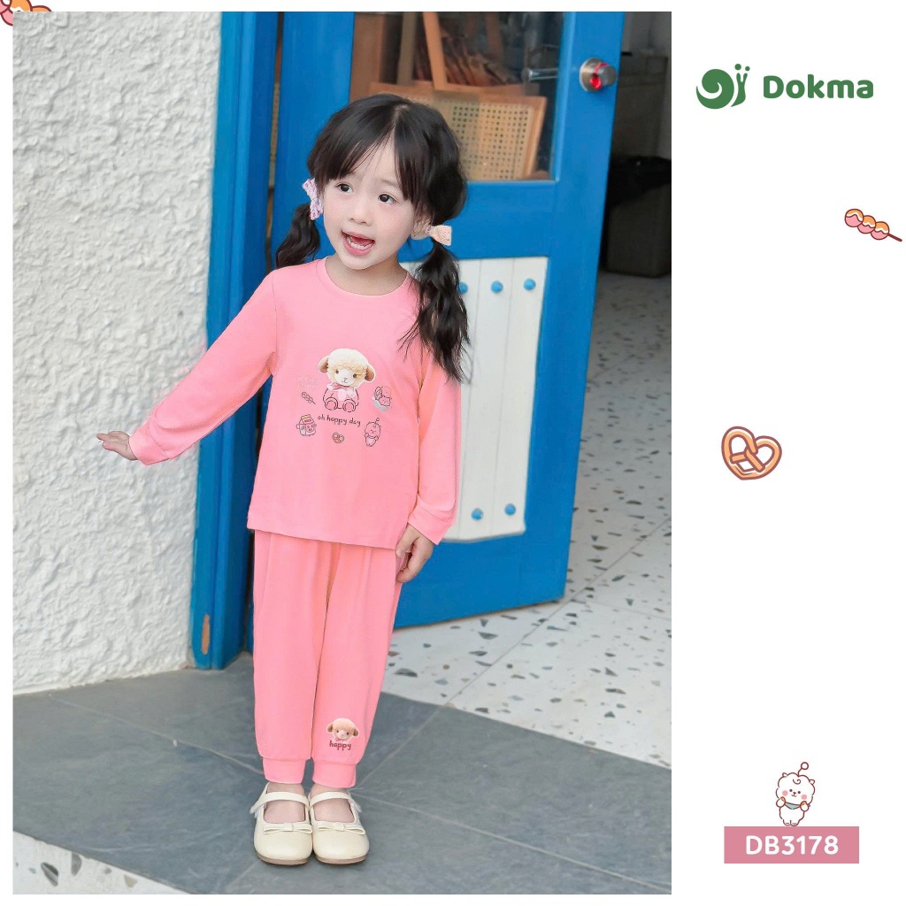 (9-13kg, 9-36M) Bộ Dài Tay Cotton Dokma Đáng Yêu Cho Bé Mã DB2458 DB3026 DB3024