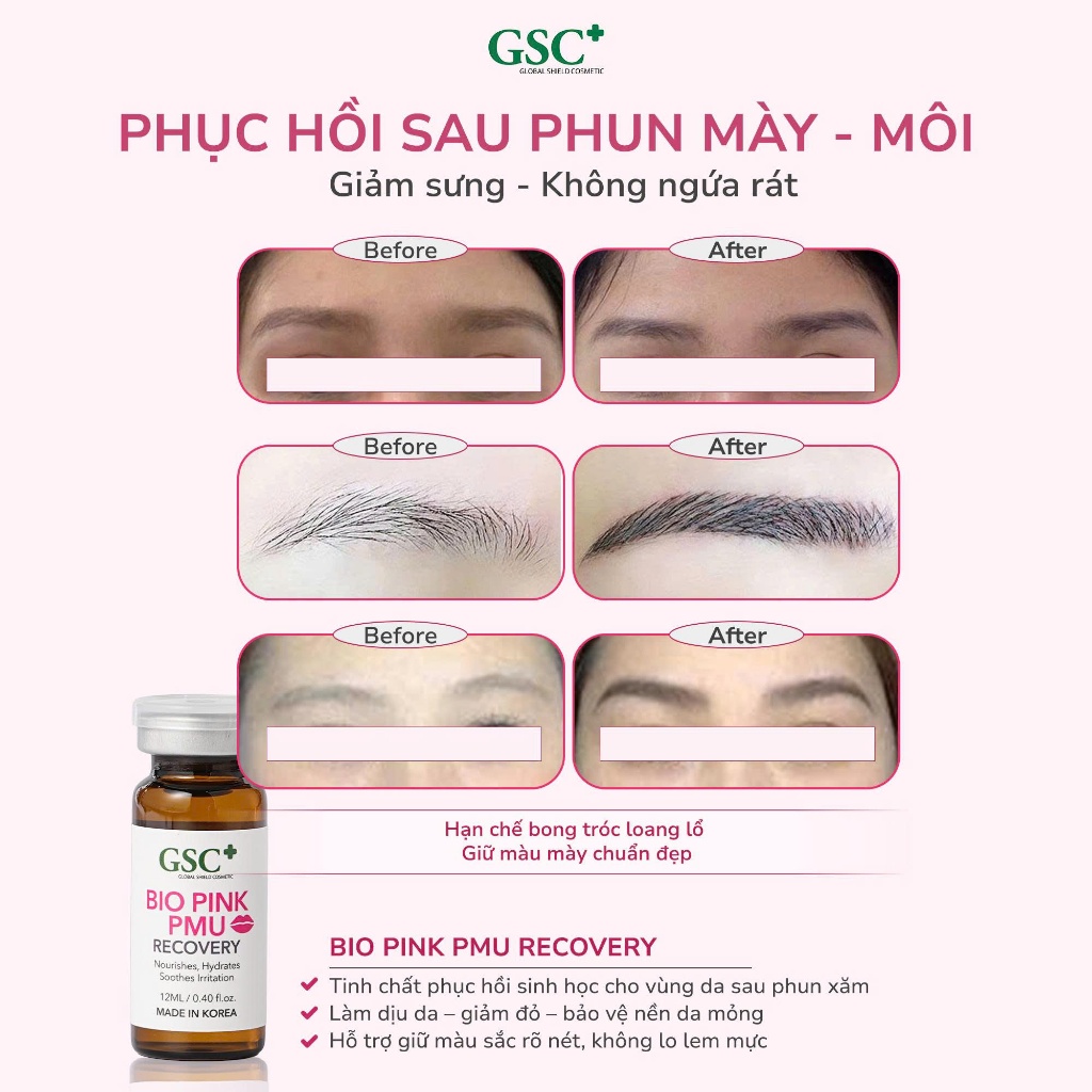 Serum dưỡng ẩm môi, làm mờ vân môi Bio Pink PMU Recovery 12ML - Tinh chất tái tạo môi sau phun xăm - GC092A