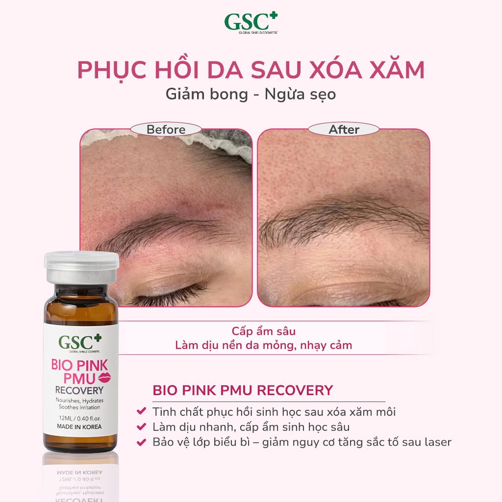 Serum dưỡng ẩm môi, làm mờ vân môi Bio Pink PMU Recovery 12ML - Tinh chất tái tạo môi sau phun xăm - GC092A