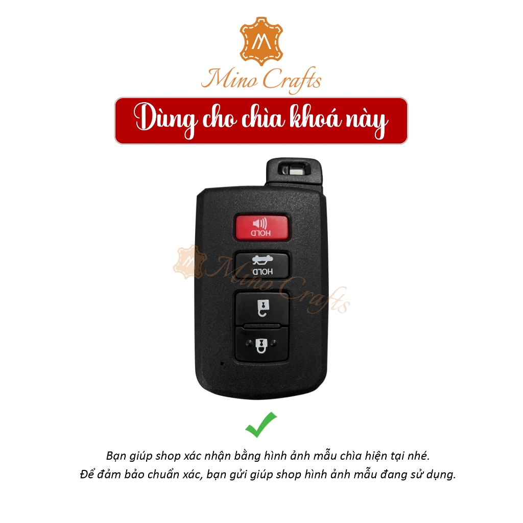 Bao da chìa khóa TOYOTA , Bao da chìa khóa thủ công , Khắc tên, Nhiều màu sắc