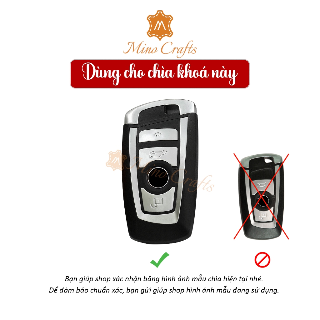 Mino Crafts - Bao da chìa khóa BMW Series 6, M3, Chế tác thủ công, Da bò thật, Nhiều màu sắc