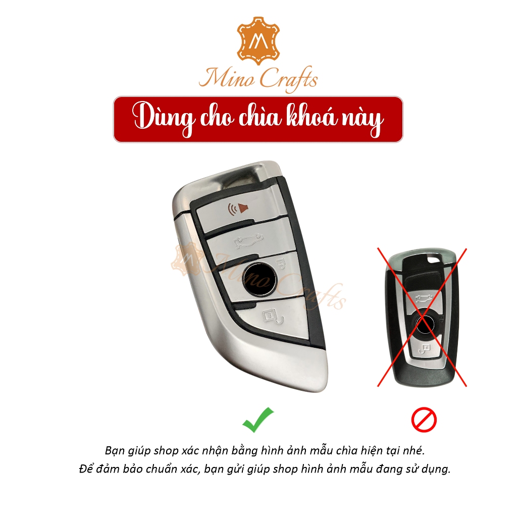 Bao da chìa khóa BMW X7 , Bao da chìa khóa thủ công , Khắc tên, Nhiều màu sắc