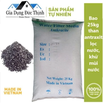 Than antraxit bao 25kg lọc nước khử mùi trong nước. Lọc nước giếng khoan.
