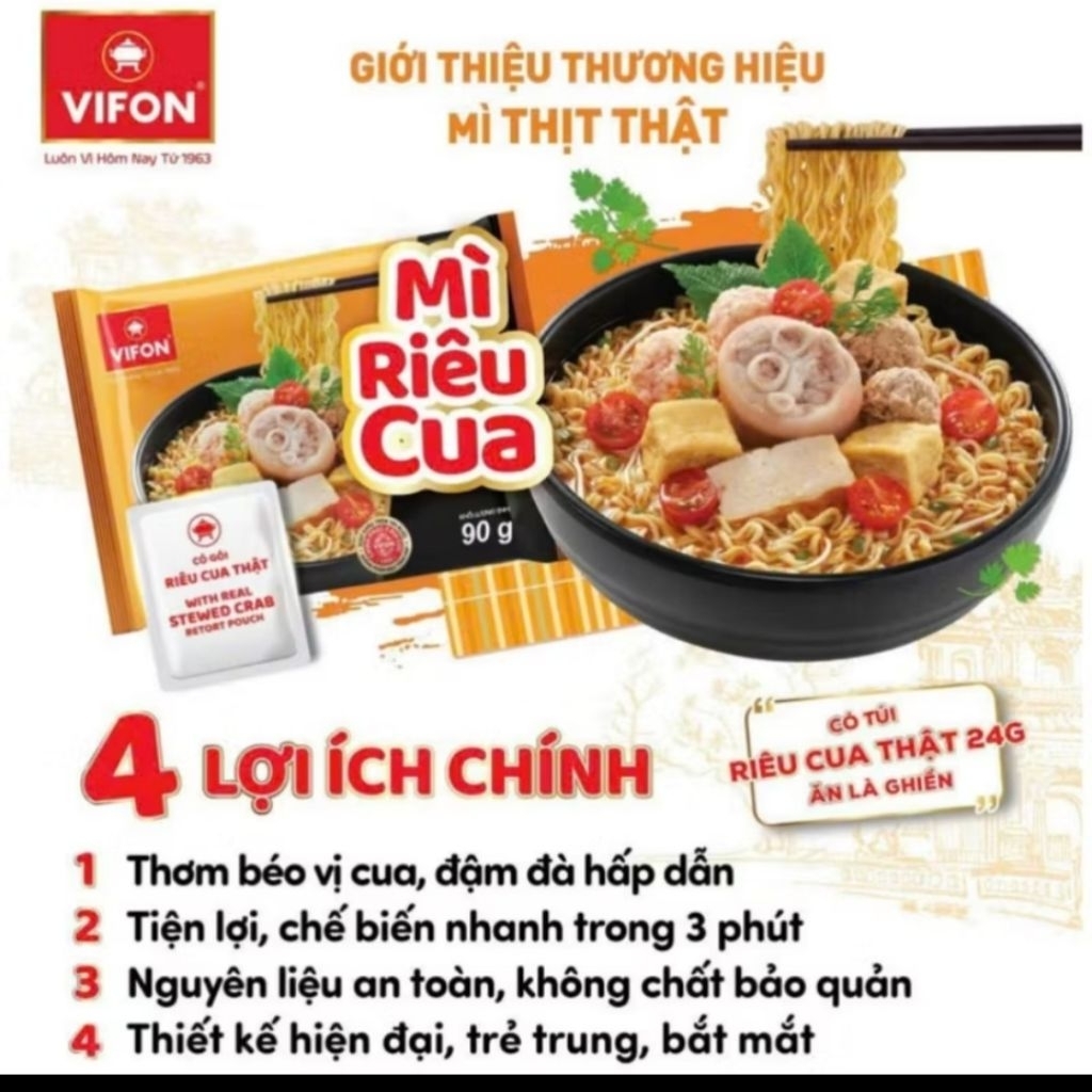 Mì riêu cua 90g thùng 24 gói | Shopee Việt Nam