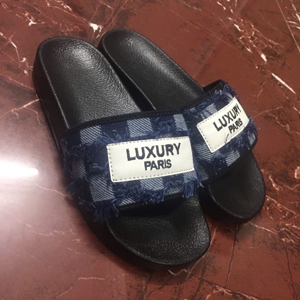 Dép Nam Quai Ngang, Dép Nam LUXURY, Chất Liệu Jean Cao Cấp, Êm Chân Chống Trơn, Thời Trang Mẫu Mới, Full Size 35-44