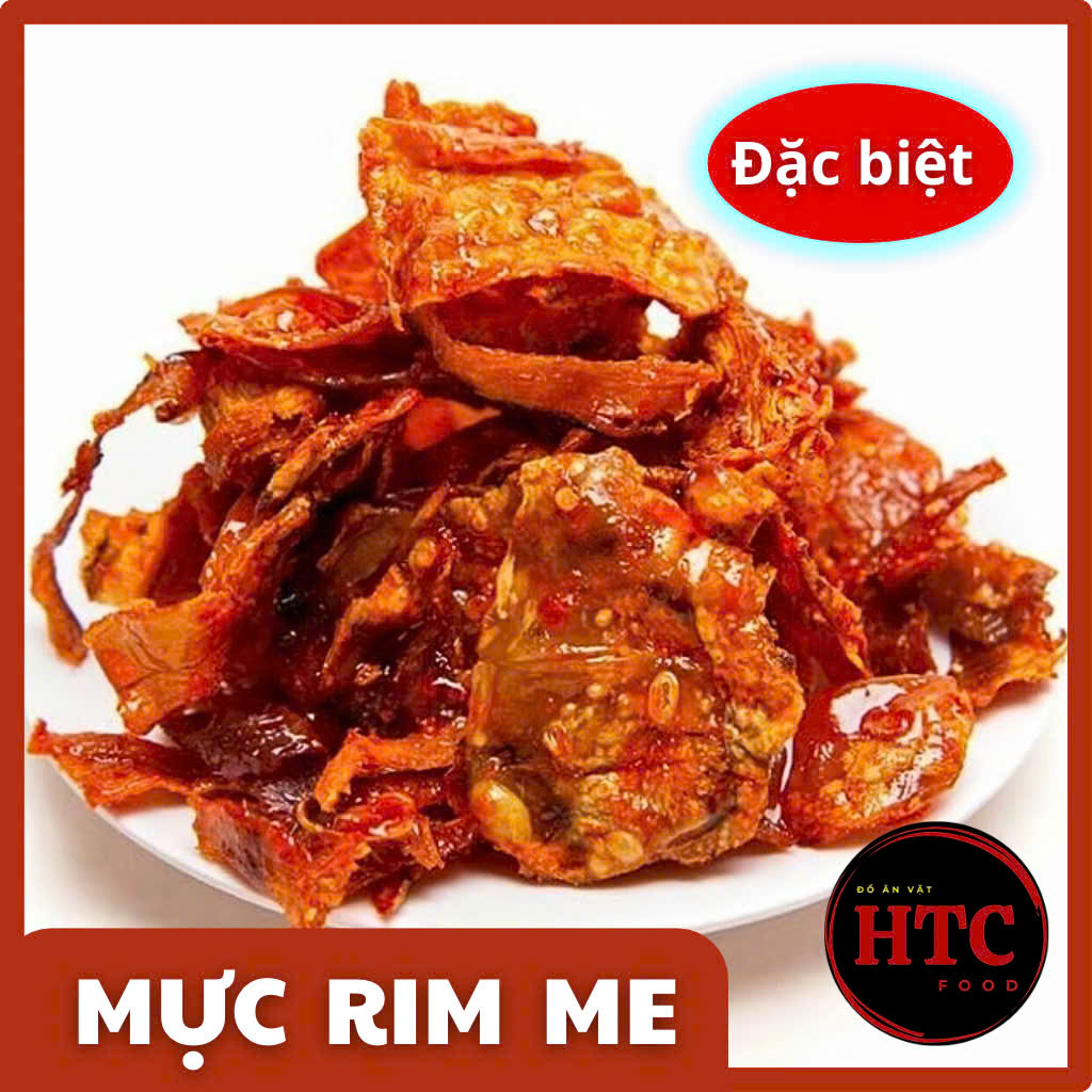 Khô mực rim me sa tế đặc biệt nhà làm cực ngon, mực khô tẩm gia vị ăn liền, 250g/500g, HTC Food