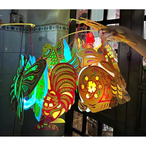 LỒNG ĐÈN TRUNG THU CHO BE GIẤY KIẾNG CÓ ĐÈN LED
