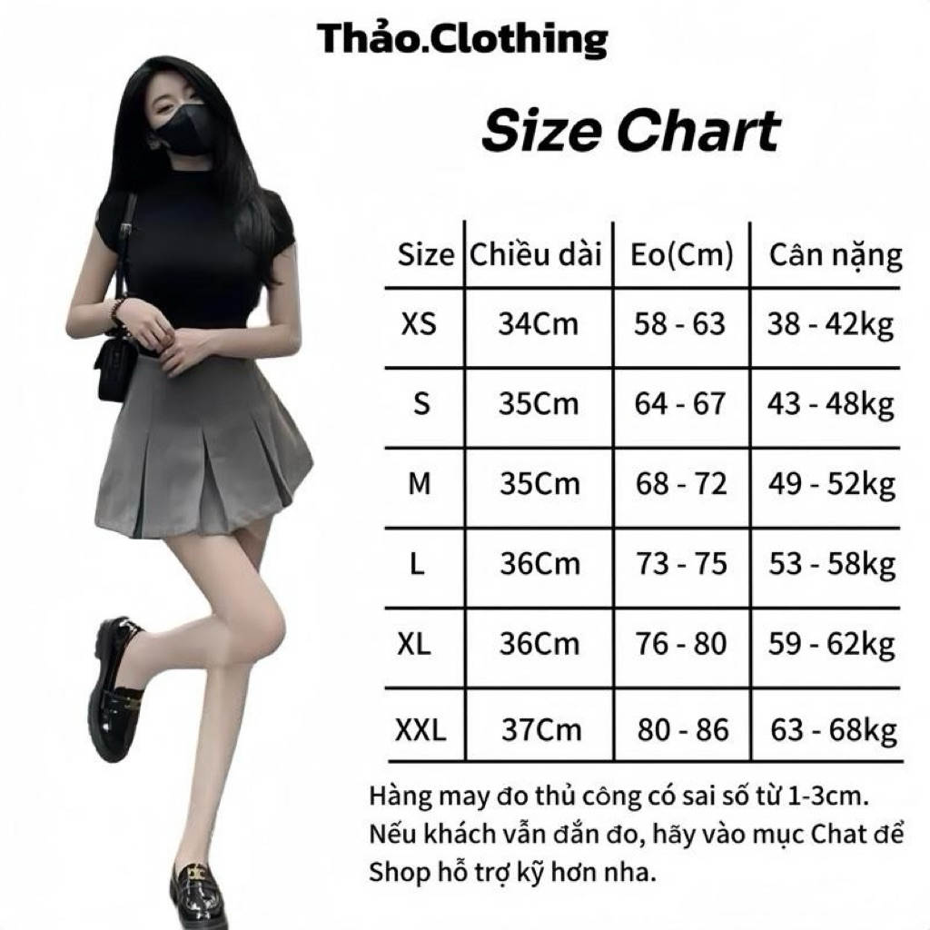 CHÂN VÁY XẾP LY TO CHẤT ÉP MÙNG 2Lớp Dày Dặn Có Quần Bảo Hộ - Thảo.Clothing S023 nữ