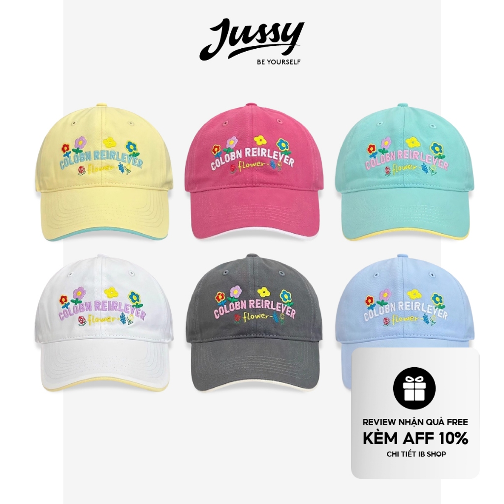 Mũ Lưỡi Trai Hàn Quốc Flower Jussy Official Nón Mũ Nam Nữ Vải Cotton Form Mềm Unisex Lòng Nón Sâu Size To Có Khóa Thu To