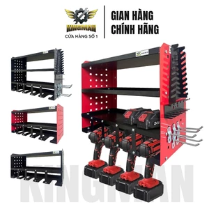 Kệ treo đồ nghề súng pin KINGMAN hàng sơn tĩnh điện, dày dặn chắc chắn đủ phụ kiện đi kèm, chính hãng KINGMAN