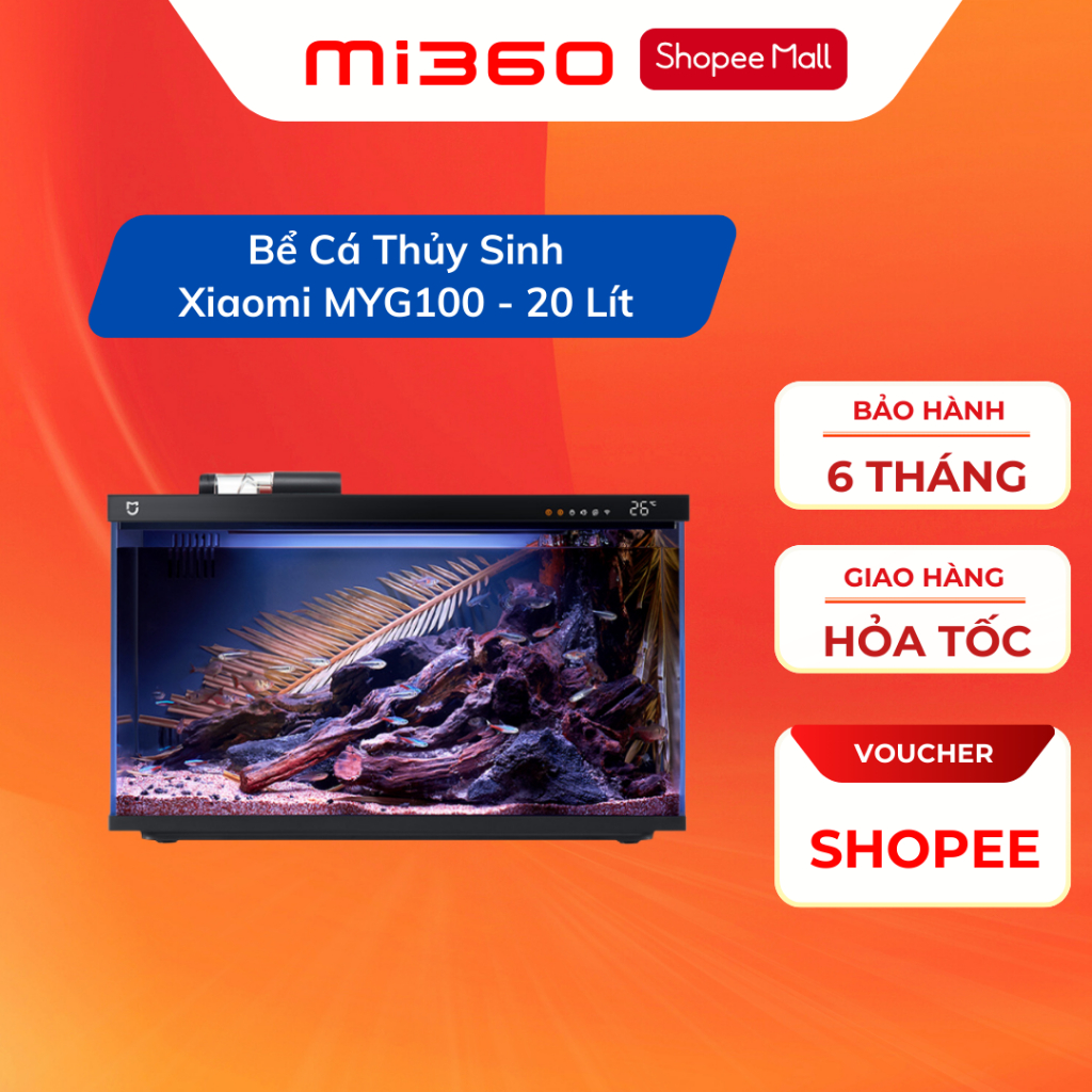 Bể Cá Thủy Sinh Xiaomi Mijia 20L MYG100 Tự động bơm, lọc nước, cho cá ăn  tự động, đèn LED