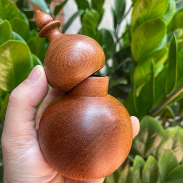 Lọ Tăm Hồ Lô bằng gỗ Hương Ta, hàng kỹ đẹp giá rẻ