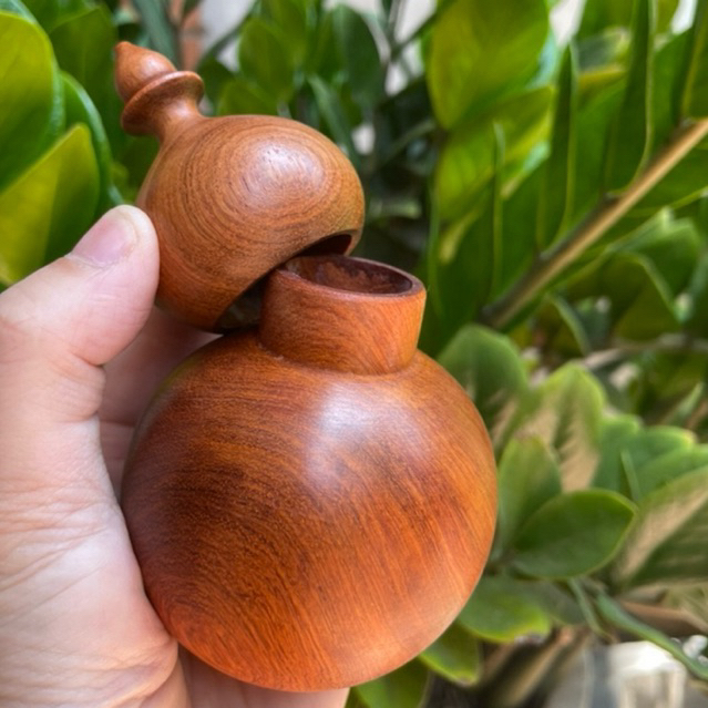 Lọ Tăm Hồ Lô bằng gỗ Hương Ta, hàng kỹ đẹp giá rẻ