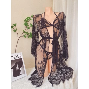 Hoả tốc - sẵn hàng sx833 - Choàng ngủ ren kèm set xuyến thấu - đồ ngủ sexy -KELLYWANG