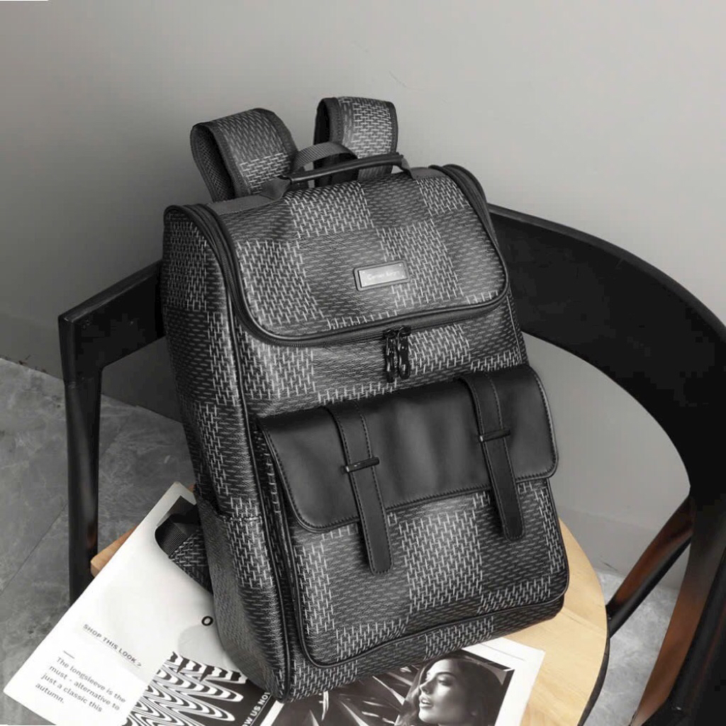 Balo Da Nam Cao Cấp Phong Cách Hàn Quốc – Đựng Laptop, Chống Nước, Thời Trang Đi Làm Đi Học