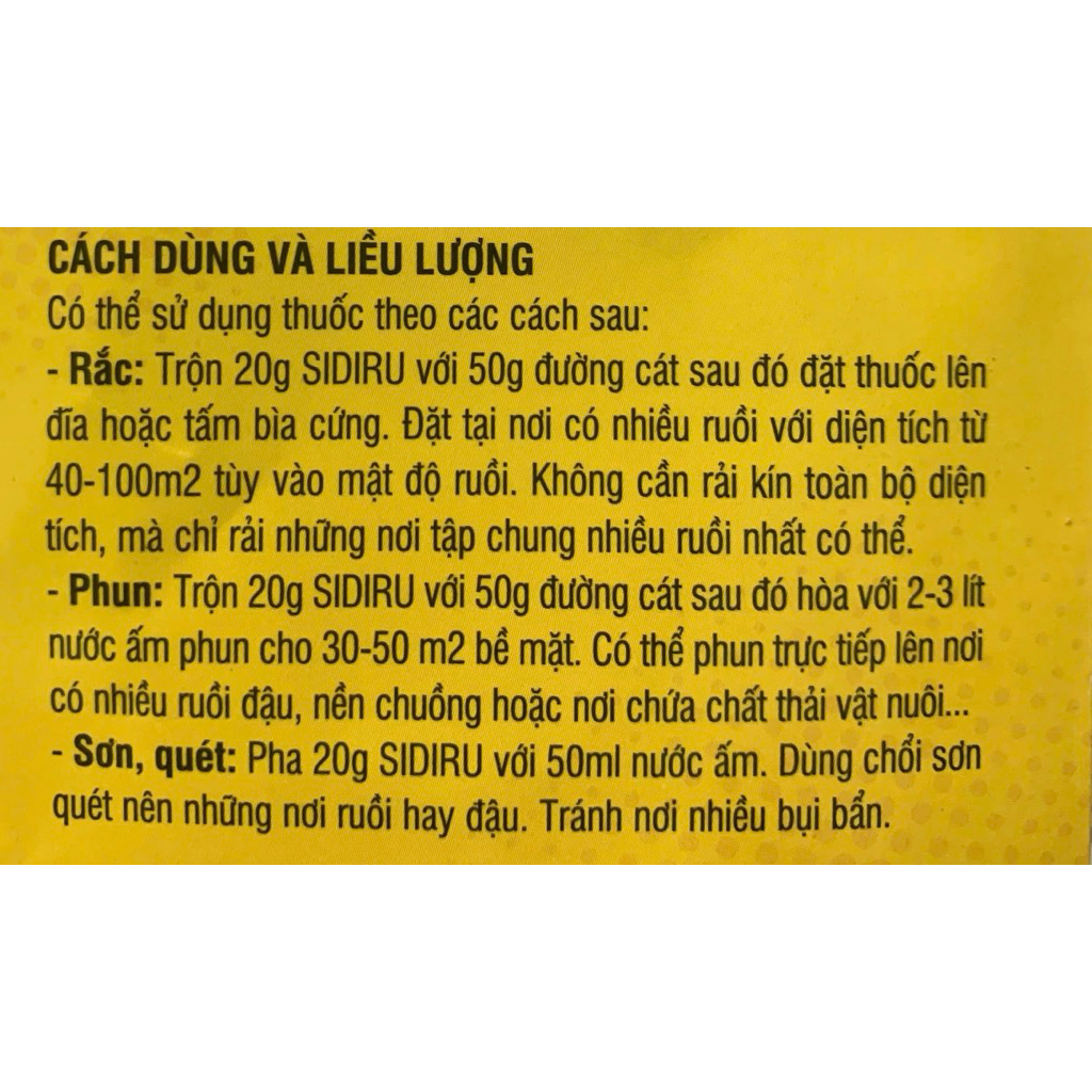 Bột Rắc Sidiru 100g Hỗ Trợ Giảm Ruồi, Khử Mùi Hôi, Làm Sạch Chuồng Trại Chăn Nuôi