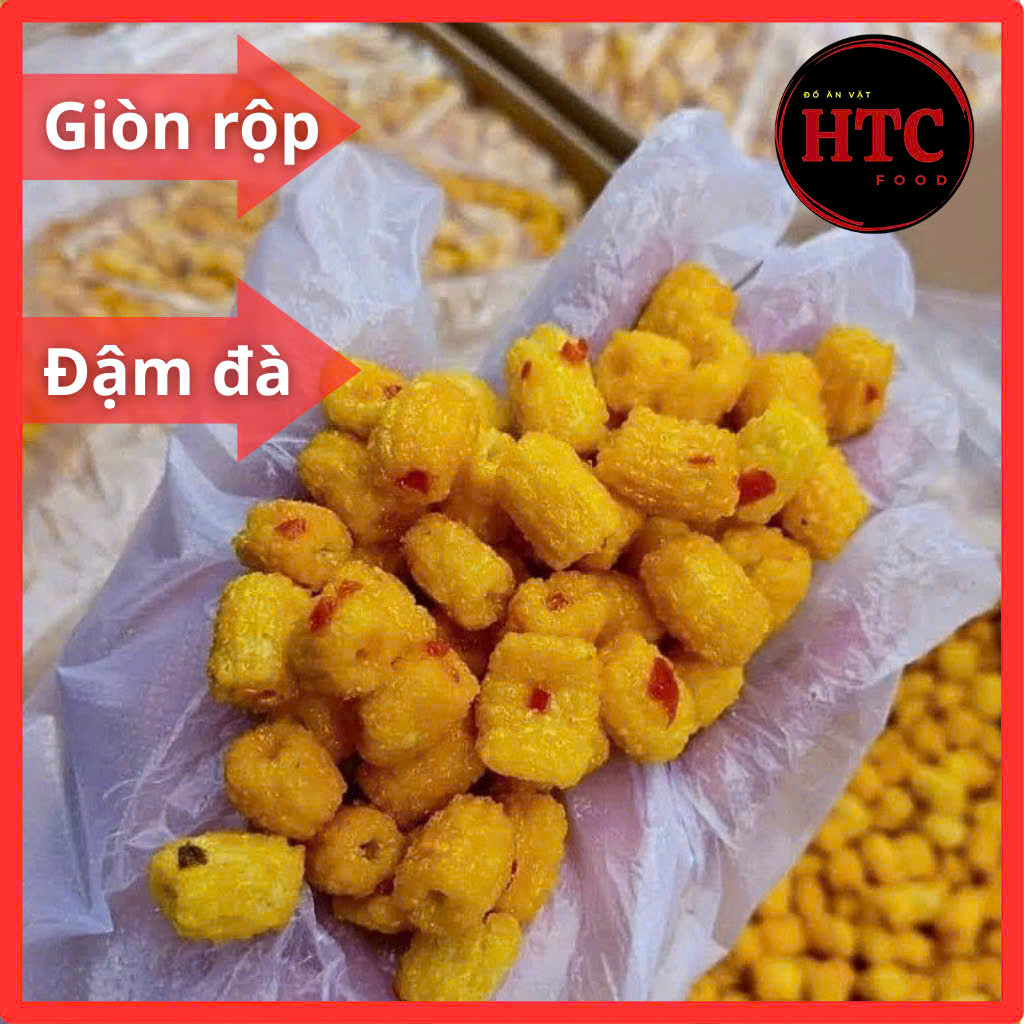 Nui chiên bơ mắm ớt nhà làm sạch sẽ, nui sấy giòn đậm đà, snack bim bim ăn vặt tuổi thơ, HTC Food