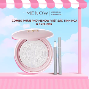Combo Phấn Phủ Thủy Tinh MENOW 7gr + Bút Kẻ Mắt MENOW SUDDENLY HEART LIQUID EYELINER 0.6ml