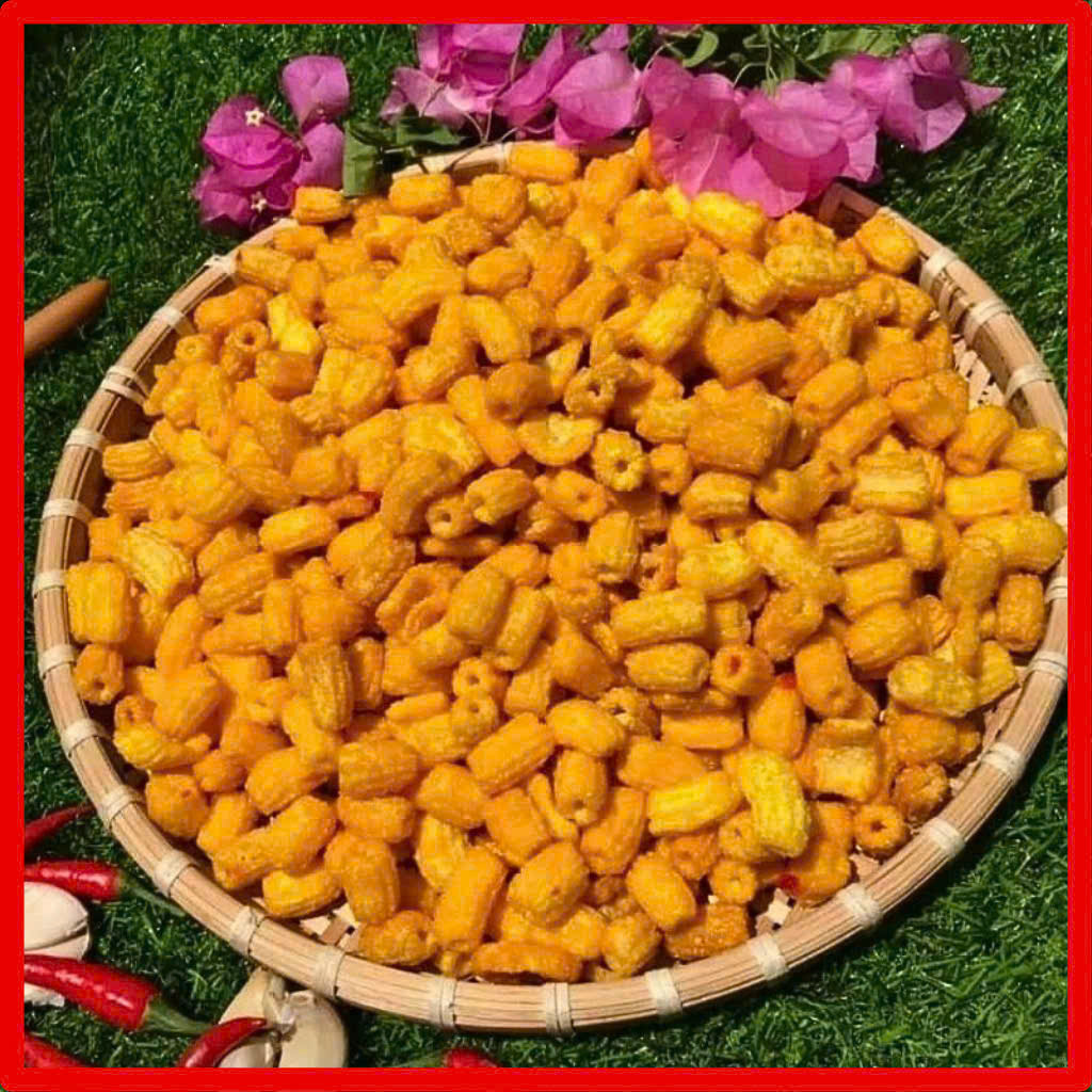 Nui chiên bơ mắm ớt nhà làm sạch sẽ, nui sấy giòn đậm đà, snack bim bim ăn vặt tuổi thơ, HTC Food