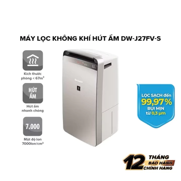 Máy hút ẩm SHARP DW-J27FV-S, máy lọc không khí Sharp J27 Hàng Chính Hãng