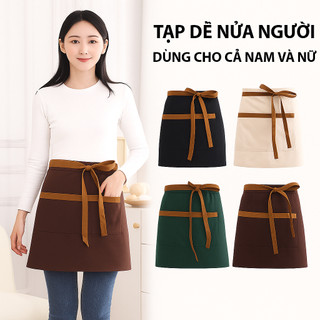 Tạp dề nửa thân chống nước vải dày bền đẹp, có túi tiện lợi cho quán cafe, nhà hàng, bếp gia đình