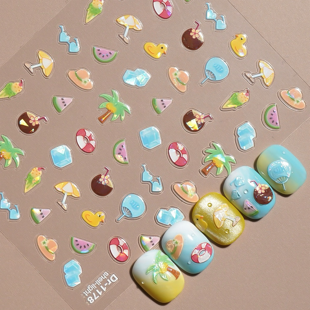 Sticker 5D dán trang trí móng Dr-1178 mẫu biển mùa hè | Shopee Việt Nam