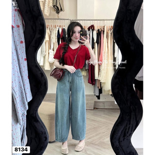 Quần baggy jean li ngang dành cho nữ