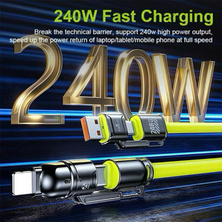 Dây Sạc Nhanh 240W Type C Cáp Sạc Đa Năng 4 Trong 1 PD Type C - USB - L Chiều Dài 1.2M Dây Bọc Silicon