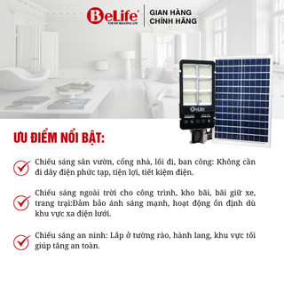 Đèn năng lượng mặt trời 300w Belife hình bàn chải ,đèn cao áp sân vườn