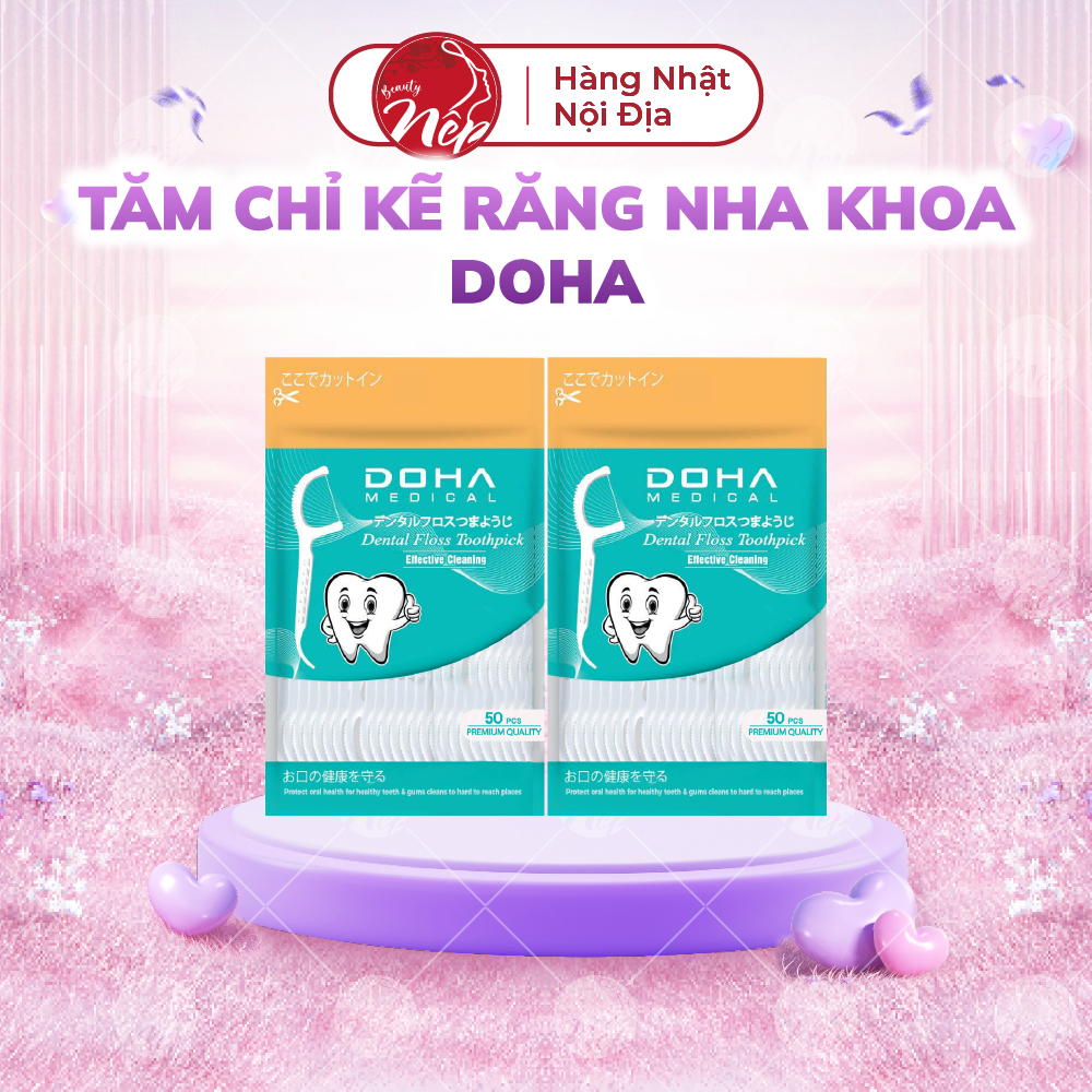 Tăm chỉ kẽ răng nha khoa DOHA gói 50 cái_Nepbeauty