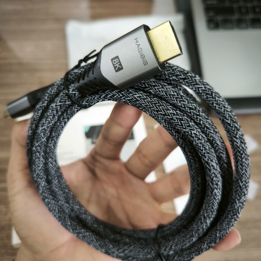 HAGIBIS Cáp HDMI to HDMI 2.1 8K60Hz 4K120Hz - 2m hỗ trợ Dynamic HDR VRR đầu mạ vàng 28AWG | HM03