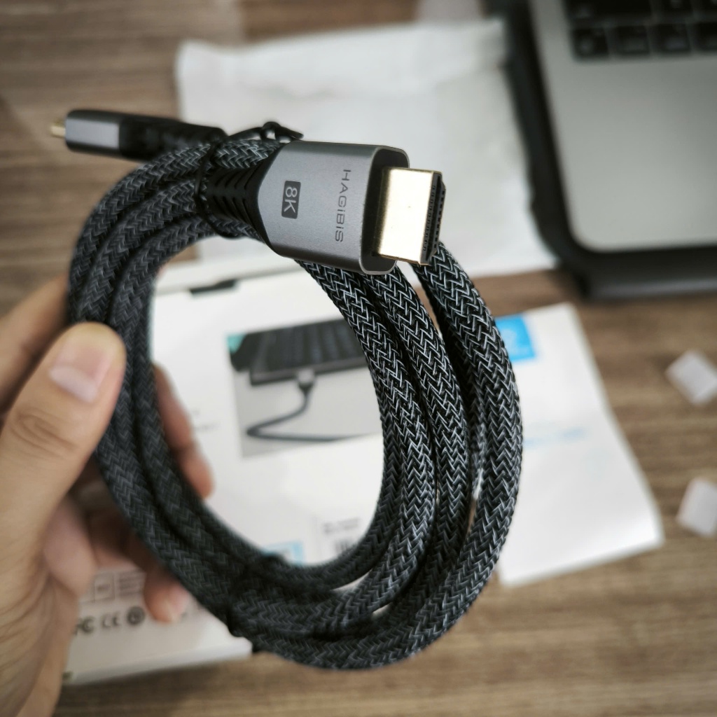 HAGIBIS Cáp HDMI to HDMI 2.1 8K60Hz 4K120Hz - 2m hỗ trợ Dynamic HDR VRR đầu mạ vàng 28AWG | HM03