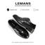 Giày nam Oxford Black LEMANS OF01.1 - Da Bò, Đế cao su thơm tăng cao 4cm, Bảo hành 24 tháng