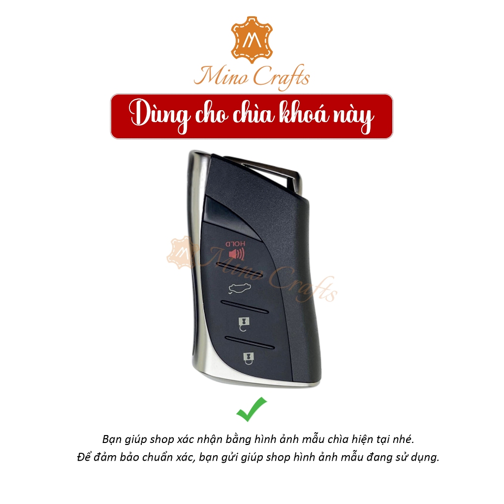 Bao da chìa khóa LEXUS RX350 2024, ES250, LX600, Da bò thật, Chế tác thủ công, Nhiều màu sắc