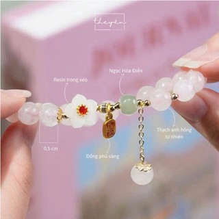 Vòng Tay Nữ May Mắn Thạch Anh Hồng - Quà Tặng Ý Nghĩa, Tinh Tế, Dễ Phối Đồ Cho Nữ [Tina]