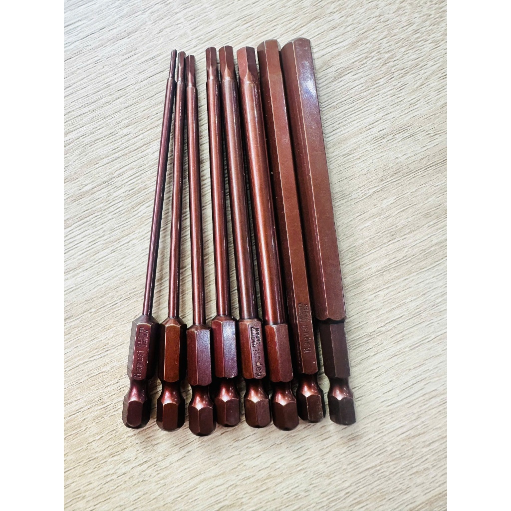 BỘ MŨI LỤC GIÁC LẮP MÁY KHOAN 8 CÂY KAPUSI – THÉP S2 CAO CẤP, ĐA DẠNG KÍCH THƯỚC